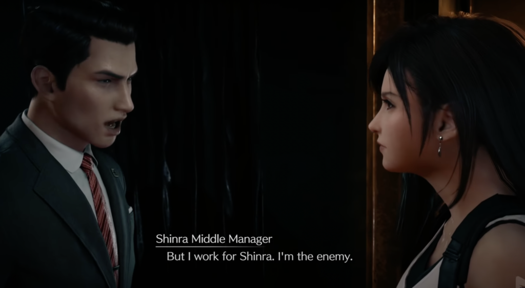 FF7R Tifa and Shinra manager